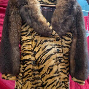 vintage Tiger Print Fur Coat Just in Time for Halloween